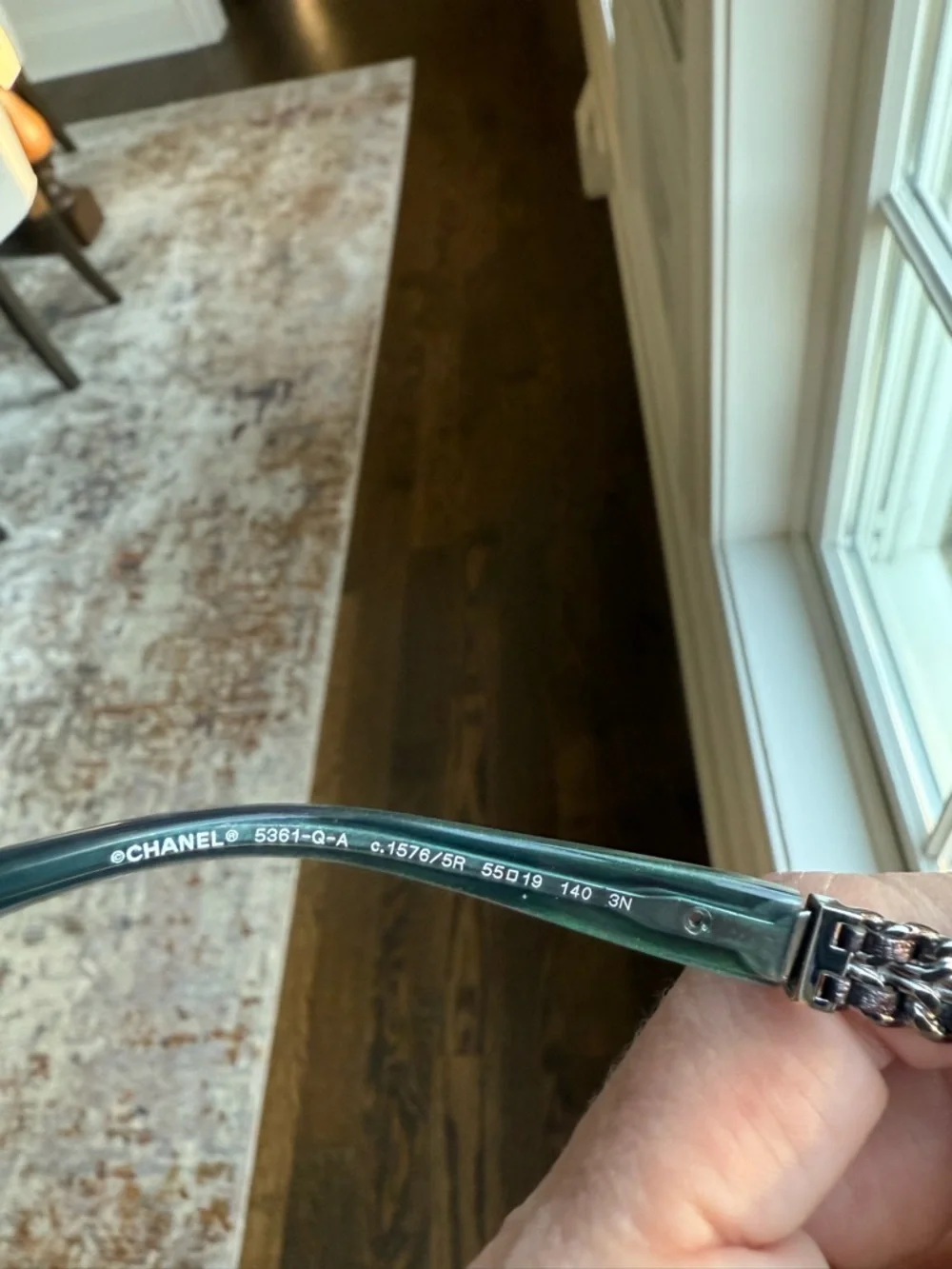 CHANEL Purple Frame (emerald interior) Sunglasses with Mirrored Lenses NWT - Picture 4 of 9